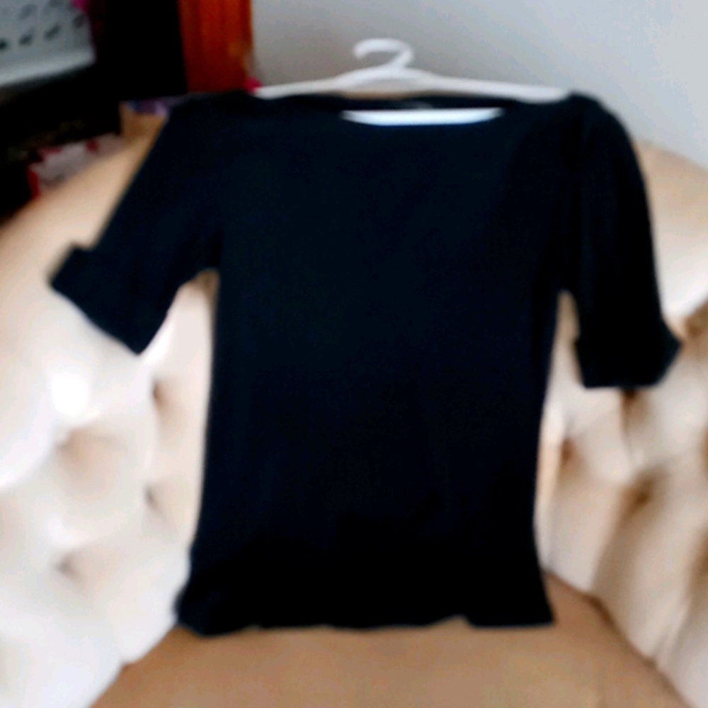 Lauren black quart length sleeve shirt